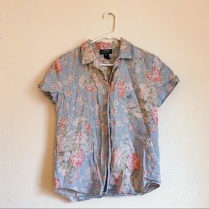 Ralph Lauren Floral Linen Button Down Top / PM